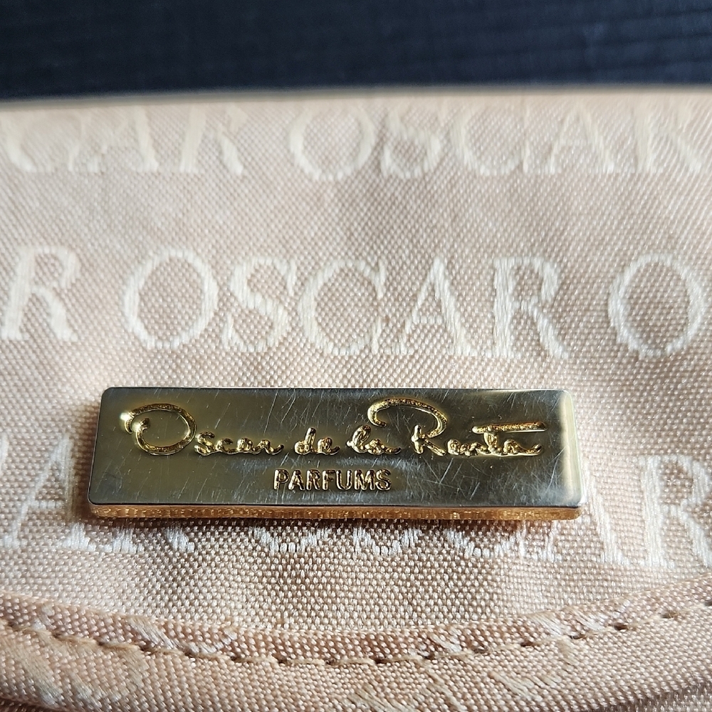 Oscar de la Renta Beige Clutch with Monogram Pattern - Picture 2 of 5
